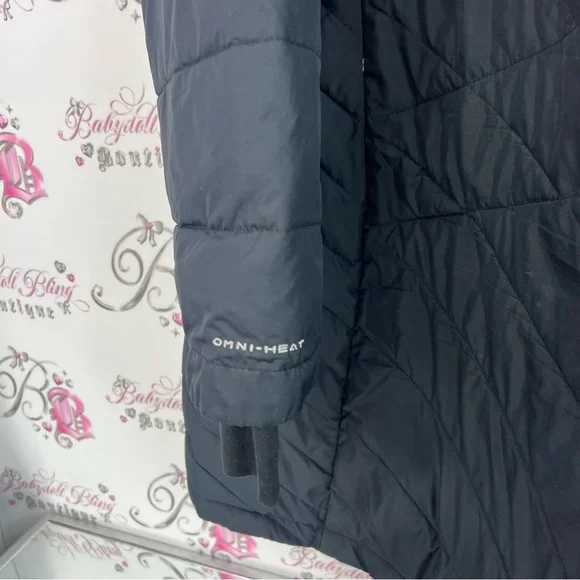 Columbia jacket zip up Women's Quilted Black Ski Jacket omni-heat - Picture 8 of 9
